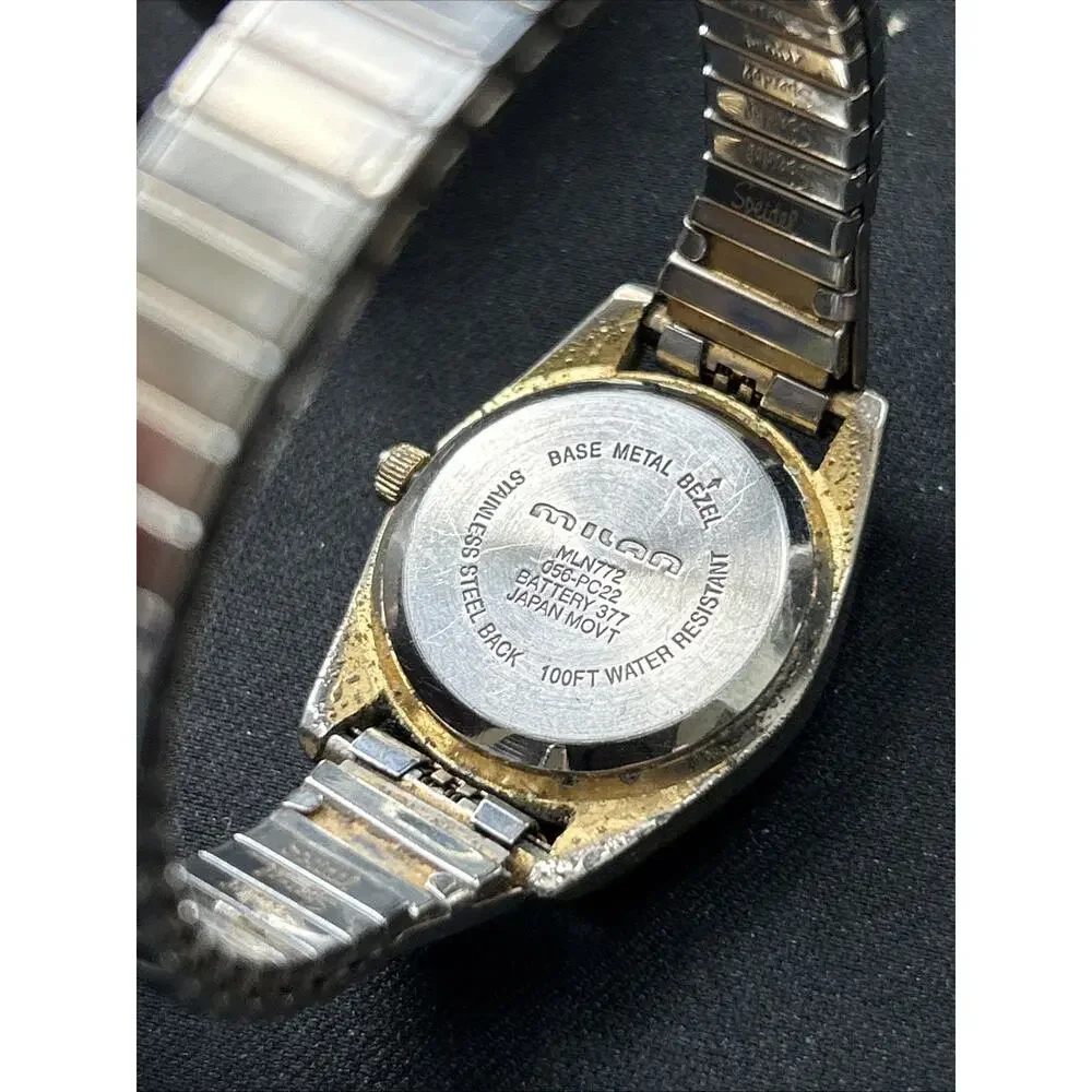 Milan Two Tone Women’s Stretch Band Quartz Watch